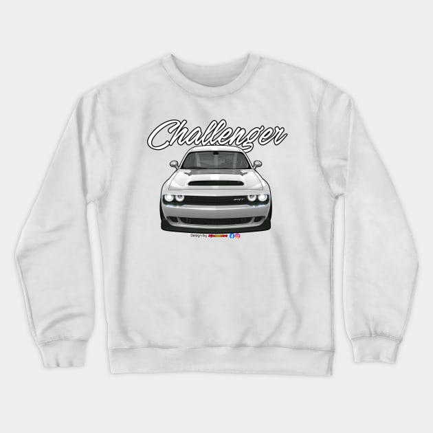 Challenger SRT White by pjesusart Crewneck Sweatshirt by PjesusArt